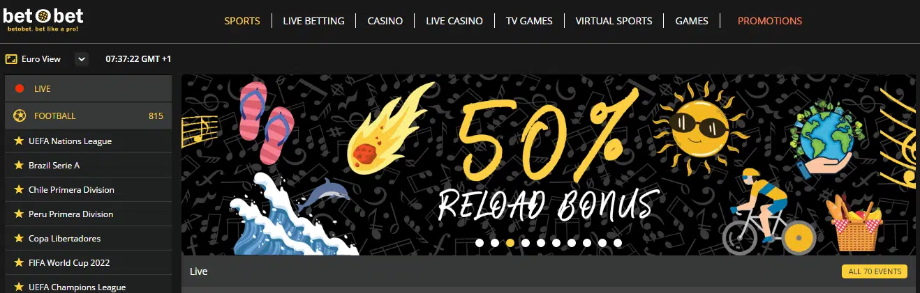 BetOBet Platform Interface