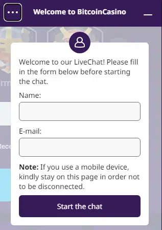 BitcoinCasino.io 24/7 Live Chat Support BitcoinCasino.io 24/7 Live Chat Support