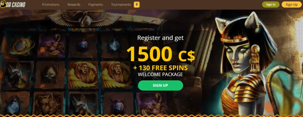 Bob Casino User Interface