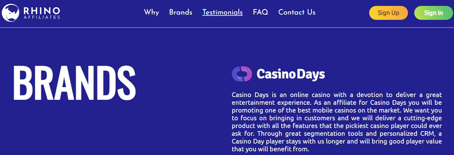 Casino Days Affiliate Program