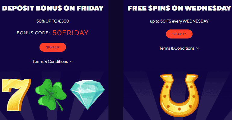 Dazard Casino Friday & Wednesday Promos