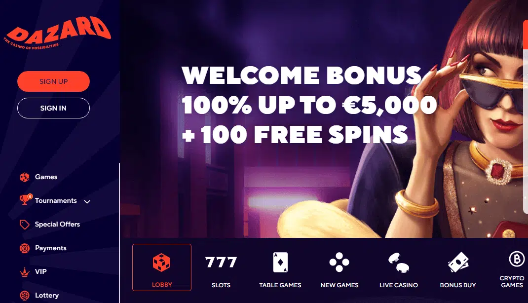 Dazard Casino User Interface Dazard Casino User Interface