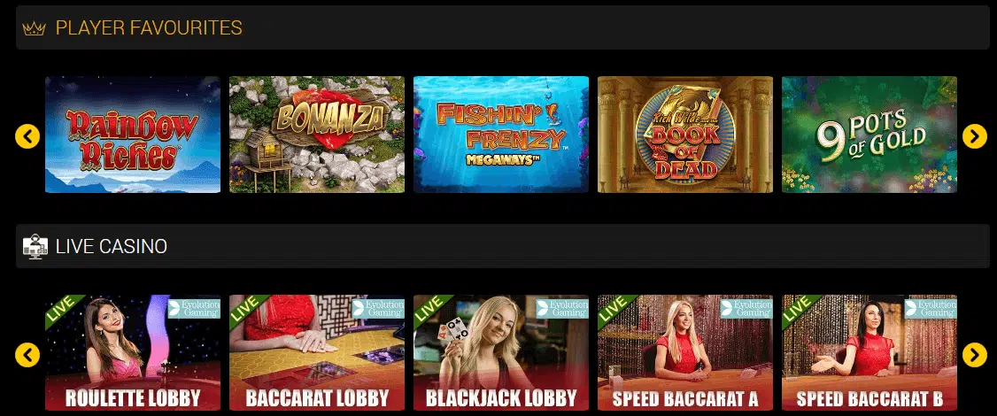 Dukes Casino Player's Favourite Games Dukes Casino Player's Favourite Games