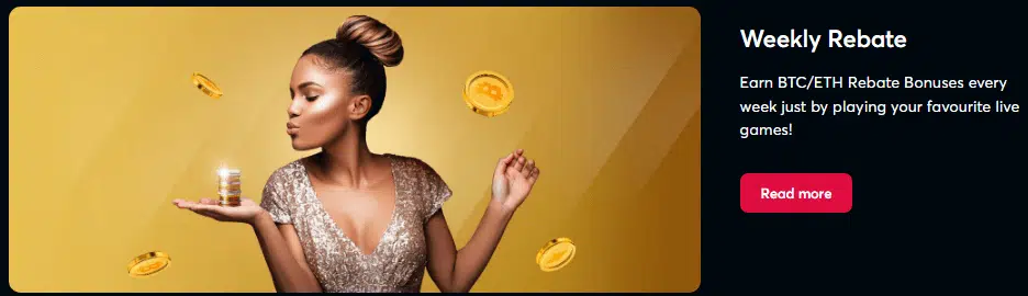 Livecasino.io Weekly Rebate Offer Livecasino.io Weekly Rebate Offer