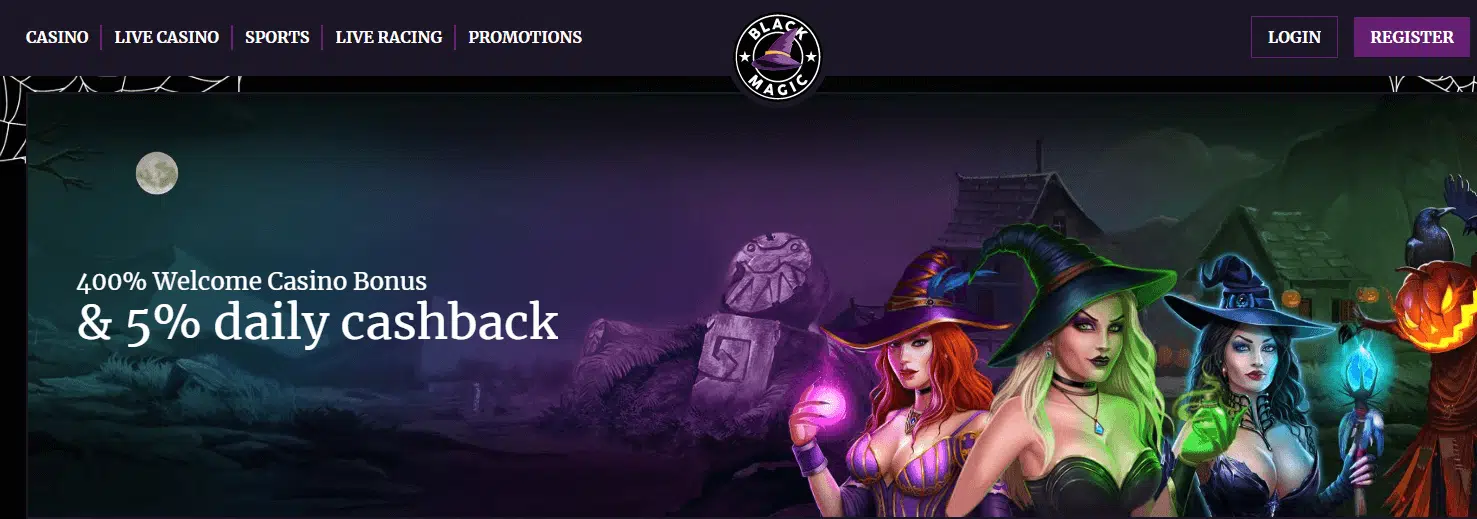 Black Magic Casino User Interface Black Magic Casino User Interface
