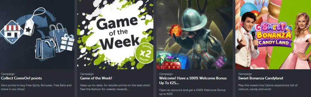 Bonuses & Promotions Offered by ComeOn Bonuses & Promotions Offered by ComeOn