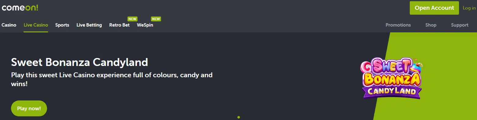 ComeOn Live Casino Games ComeOn Live Casino Games