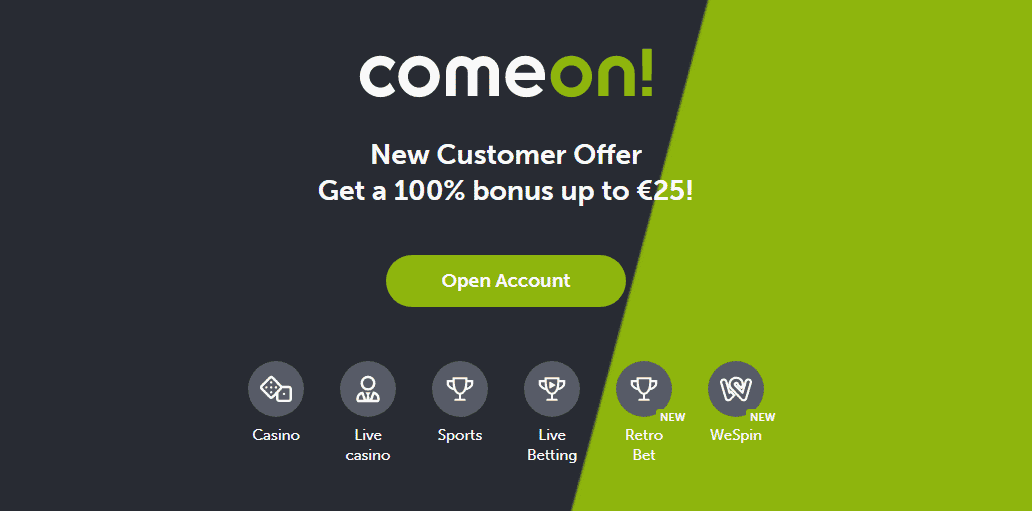 ComeOn Site User Interface