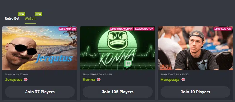 ComeOn WeSpin Feature ComeOn WeSpin Feature