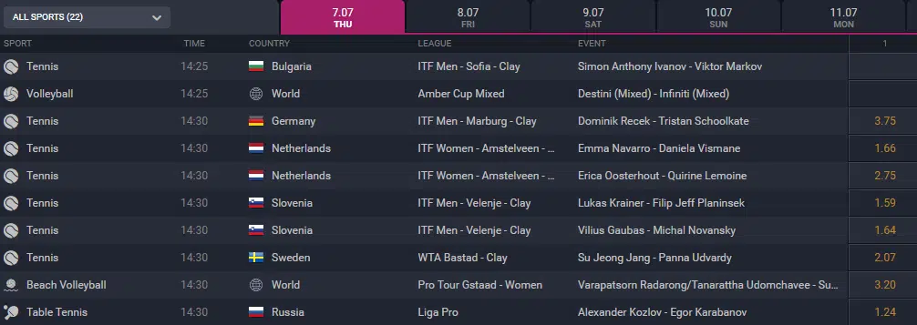 Infernobet Live Calender of Sports League Infernobet Live Calender of Sports League
