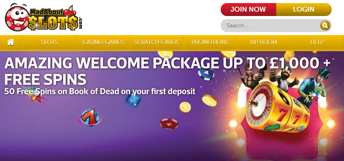 Mad About Slots Casino Interface