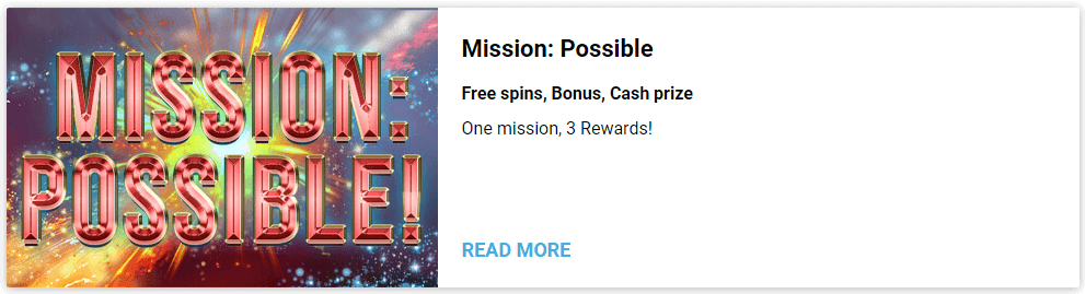 Evolve Casino Mission Possible Promo