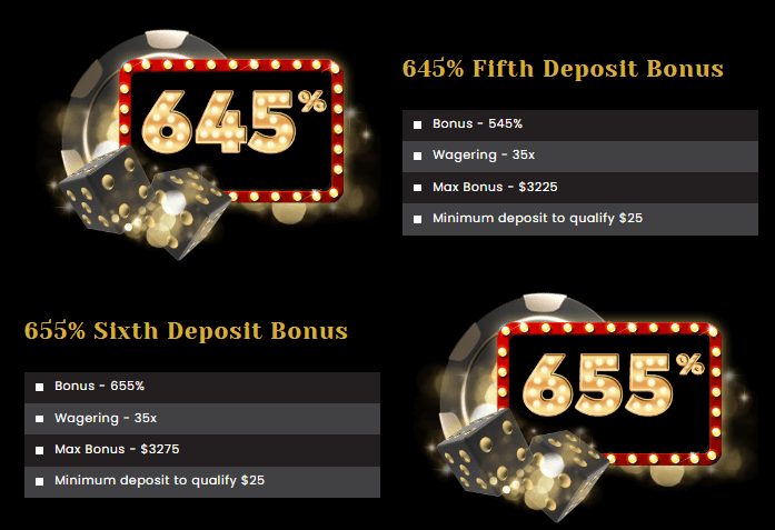 Golden Lady Casino 5th & 6th Deposit Bonus