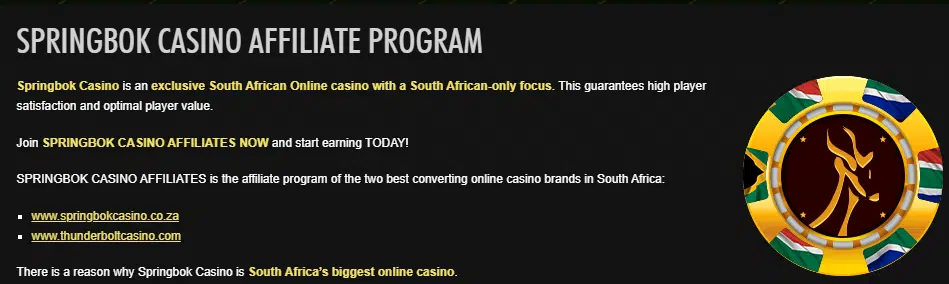 Springbok Casino Affiliate Program Springbok Casino Affiliate Program