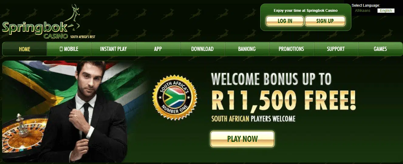 Springbok Casino User Interface Springbok Casino User Interface