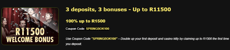 Springbok Casino Welcome Bonus