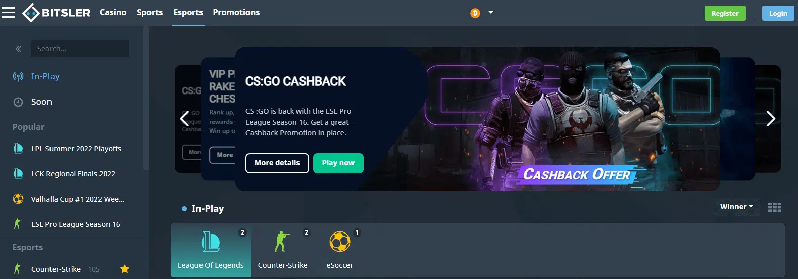 Bitsler Esports Games