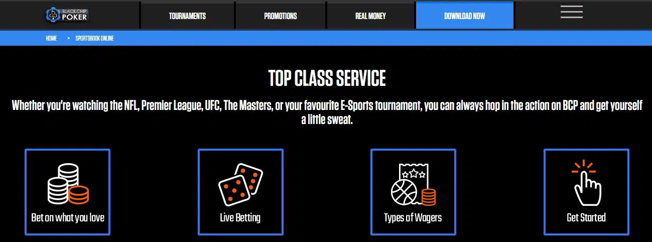 Features of Black Chip Poker Sports Betting Options Features of Black Chip Poker Sports Betting Options