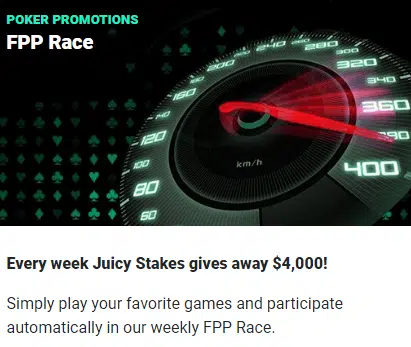 FPP Race Promo by Juicy Stakes Poker FPP Race Promo by Juicy Stakes Poker