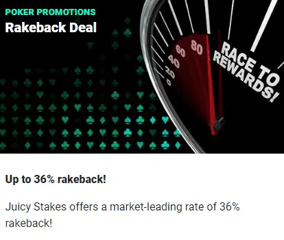 Rakeback Deal Promo by Juicy Stakes Poker Rakeback Deal Promo by Juicy Stakes Poker