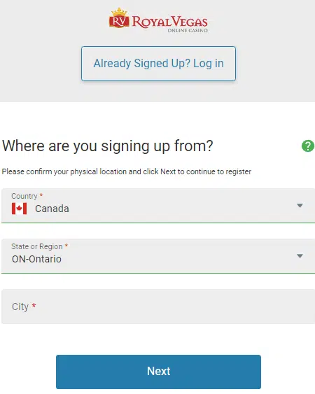 Royal Vegas Casino Sign Up Process Royal Vegas Casino Sign Up Process