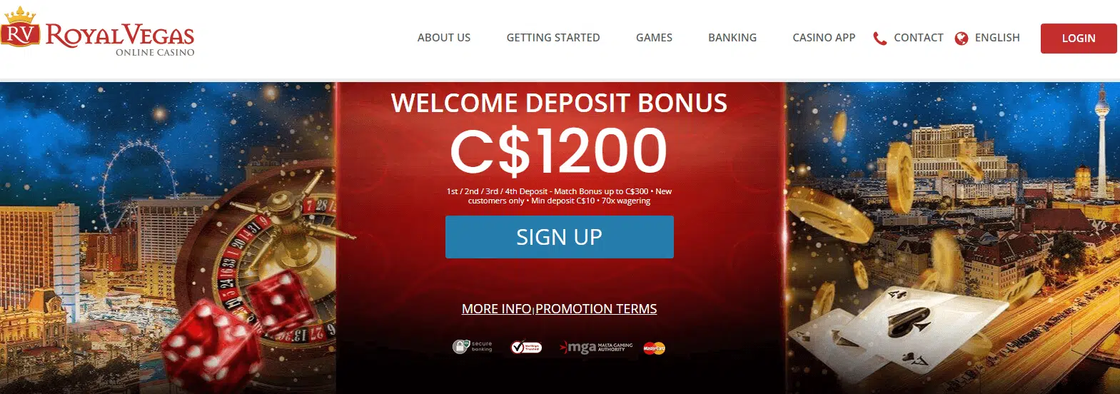 Royal Vegas Casino User Interface Royal Vegas Casino User Interface