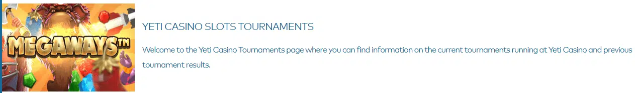 Slot Tournaments by Yeti Casino