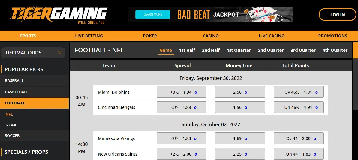 TigerGaming Online Sportsbook TigerGaming Online Sportsbook