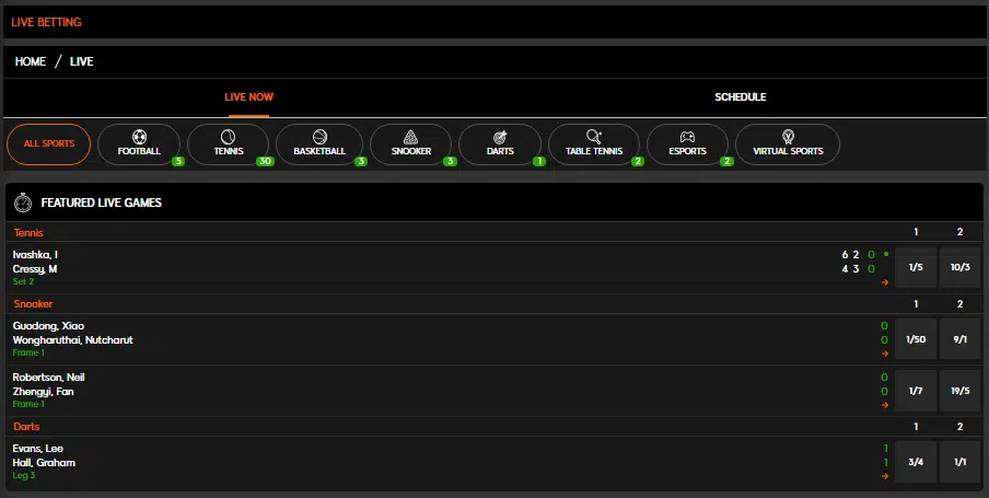 888sport Live Betting & Events