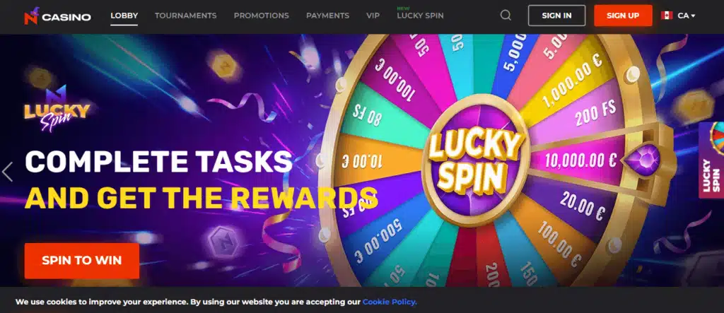 N1 Casino User Interface