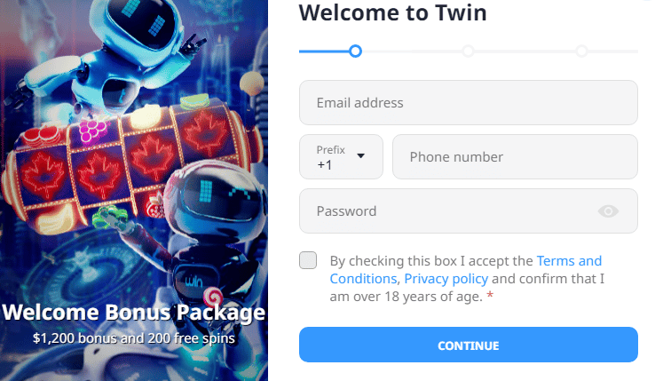 Twin Casino Sign Up Process