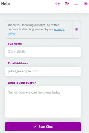 21Prive Casino Live Chat Support