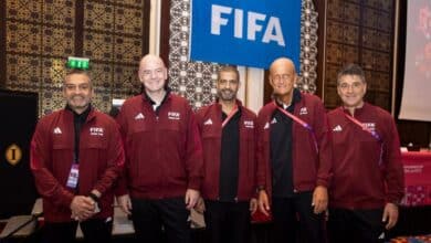 President of FIFA welcomes team one to Qatar