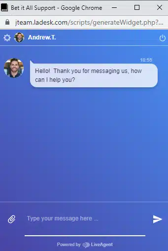 Bet it All Casino Live Chat Support