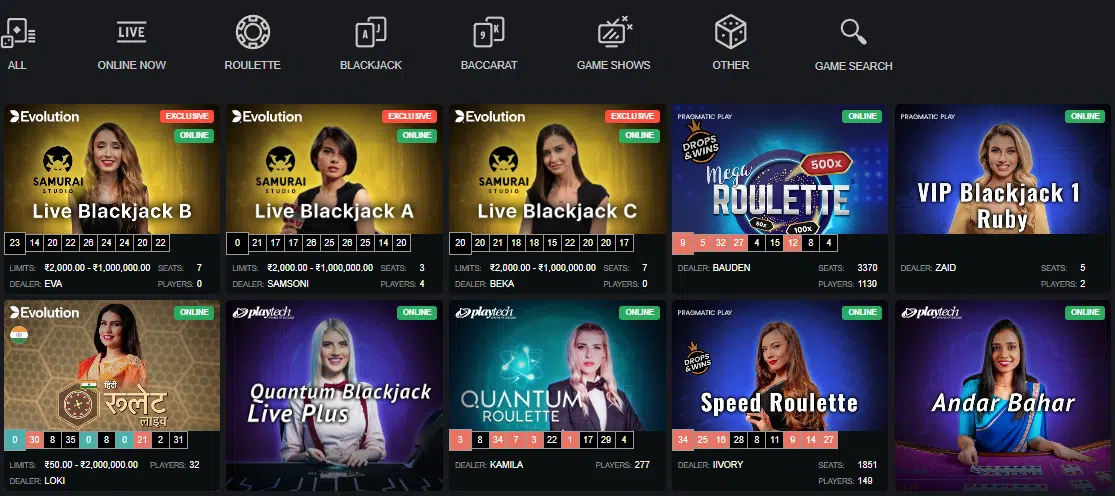 Bons Live Casino Games