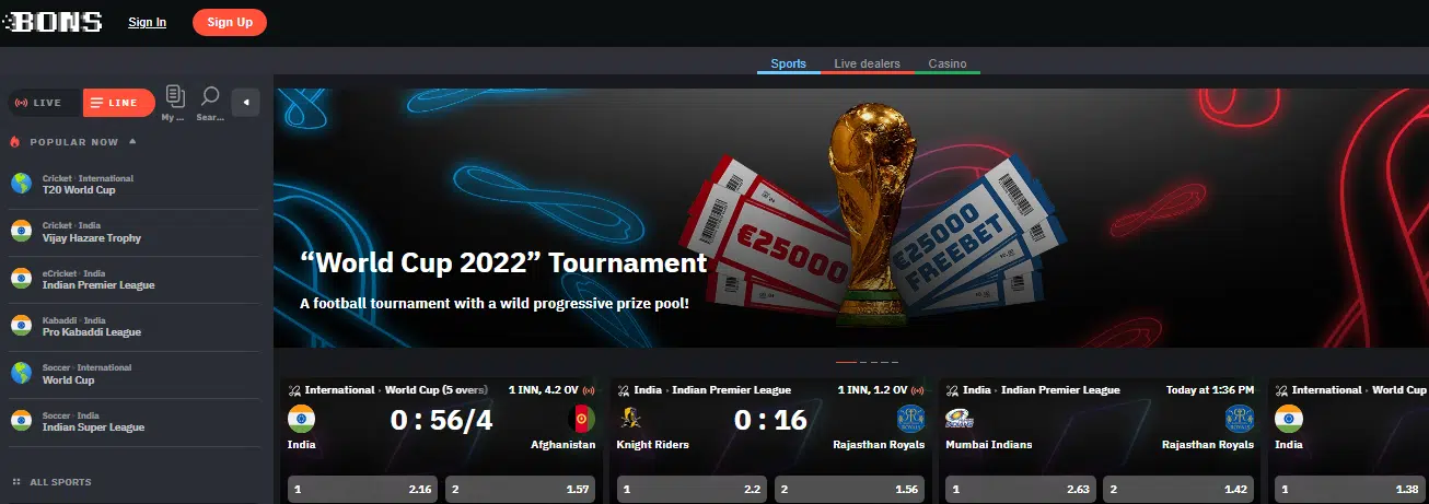 Bons Sports Betting Options