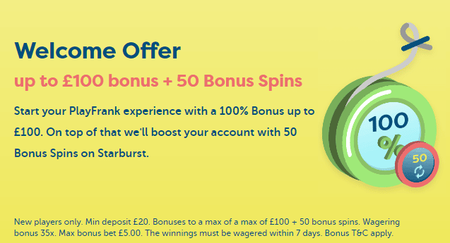 PlayFrank Casino Welcome Bonus Offer