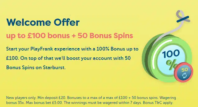 PlayFrank Casino Welcome Bonus Offer