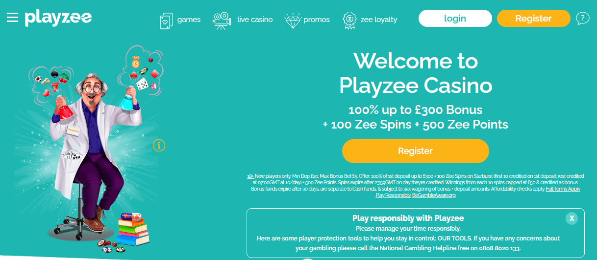 Playzee Casino User Interface