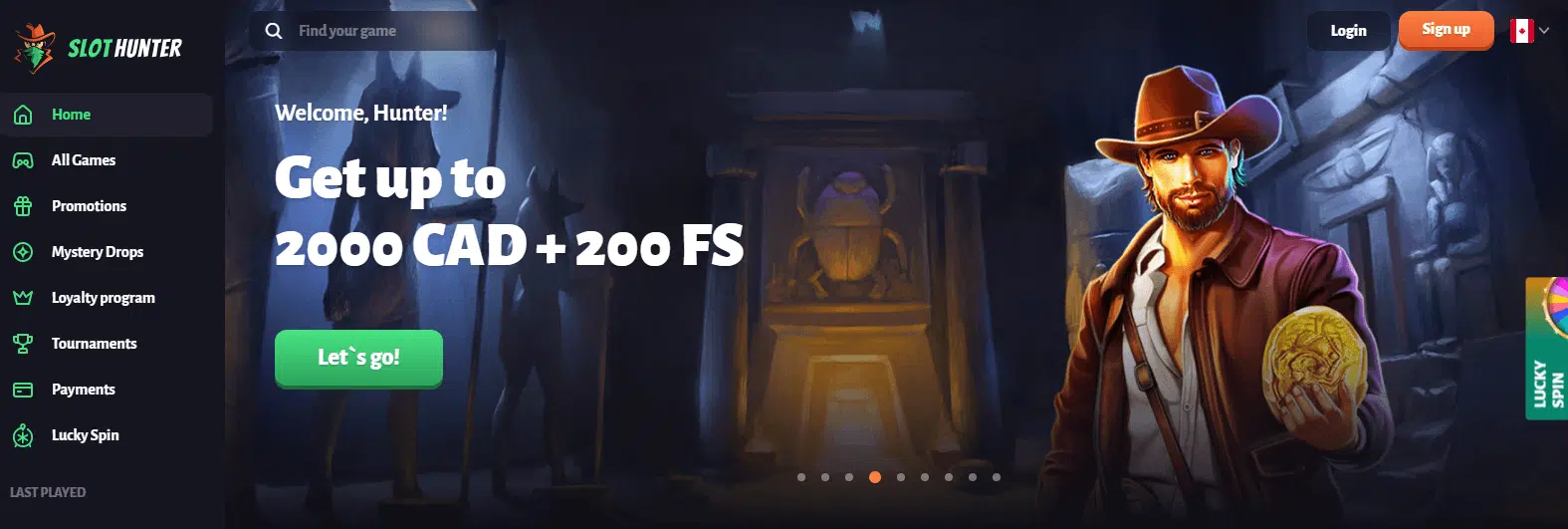 Slot Hunter Casino User Interface Slot Hunter Casino User Interface