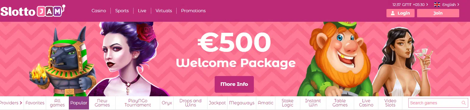 SlottoJAM Casino User Interface SlottoJAM Casino User Interface