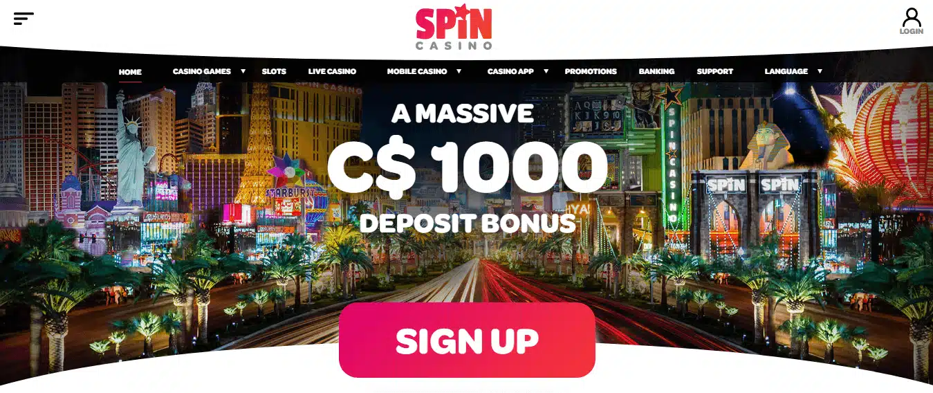 Spin Casino User Interface Spin Casino User Interface