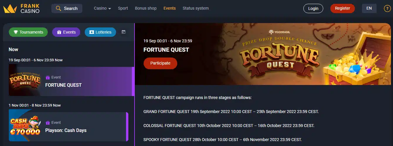 Tournaments by Frank Casino Tournaments by Frank Casino