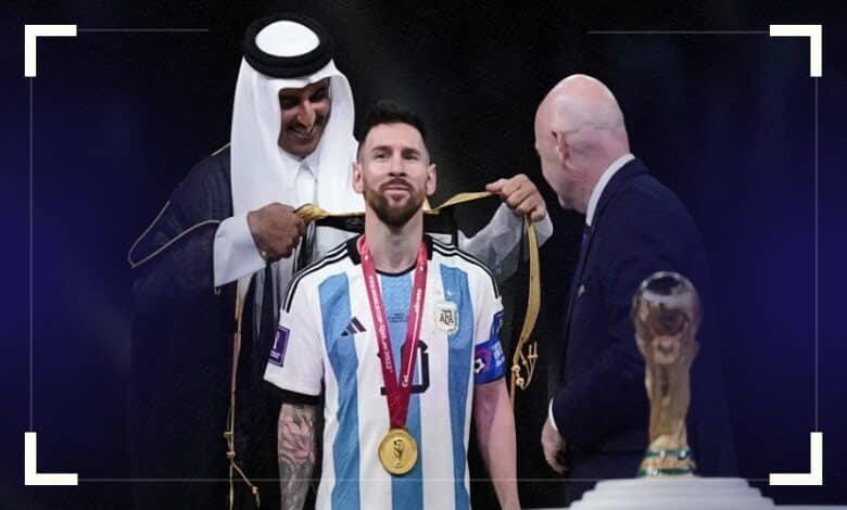 Messi lifts his dream trophy in a black bisht