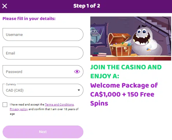 Boo Casino Sign Up Process Boo Casino Sign Up Process