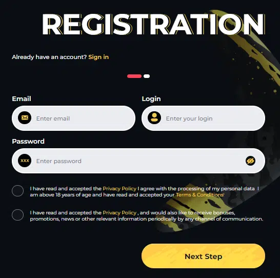 Boomerang Casino Sign Up Process