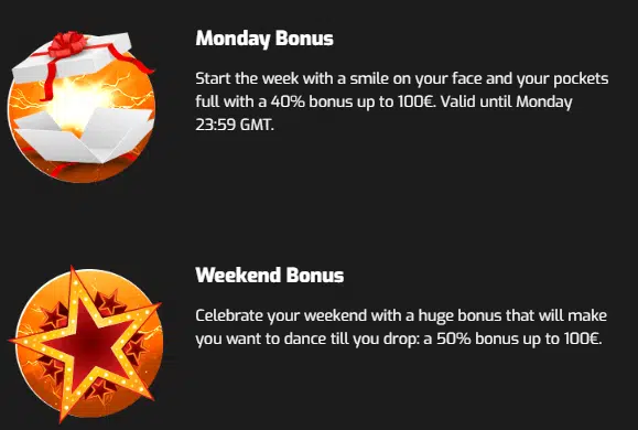 Casino Intense Monday & Weekend Bonuses Casino Intense Monday & Weekend Bonuses