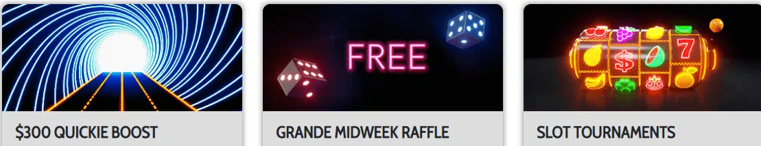 Grande Vegas Casino Quickie Boost & Raffle Bonus