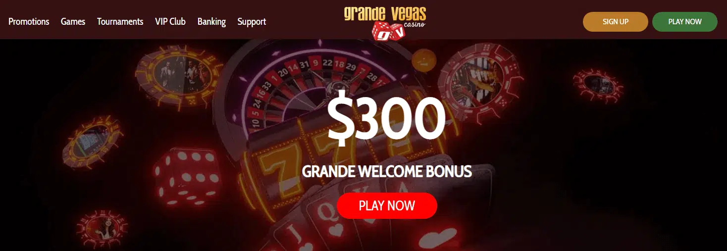 Grande Vegas Casino User Interface
