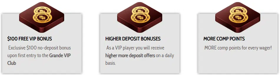 Grande Vegas Casino VIP Club Perks